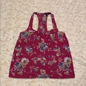 Floral magenta racer back tank